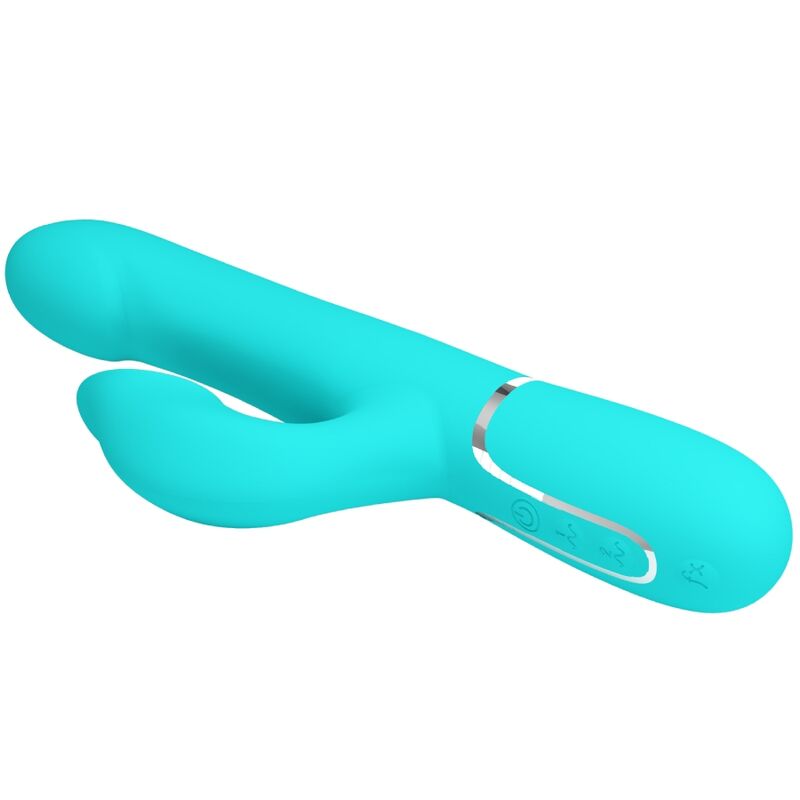 PRETTY LOVE - KONIJN VIBRATOR PARELS AQUA GROEN