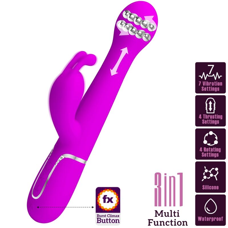 JOLI AMOUR - VIBRATEUR DEJON RABBIT 3 EN 1 MULTIFONCTION VIOLET