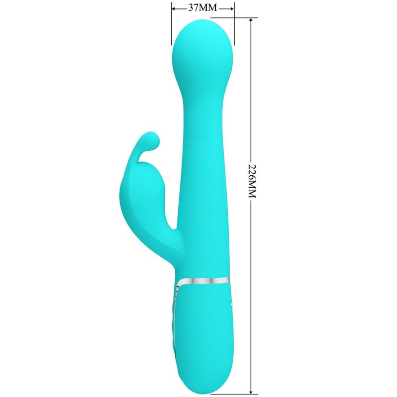 PRETTY LOVE - DEJON RABBIT VIBRATOR 3 IN 1 MULTIFUNCTIONEEL AQUA GREEN