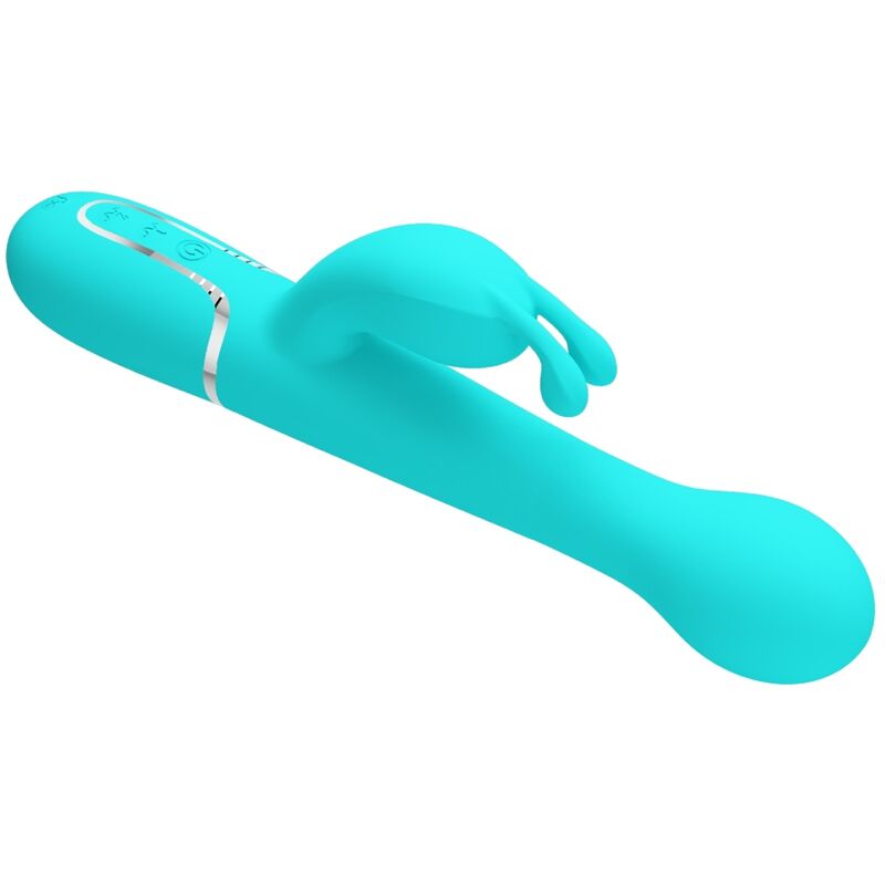 PRETTY LOVE - DEJON RABBIT VIBRATOR 3 IN 1 MULTIFUNCTIONEEL AQUA GREEN