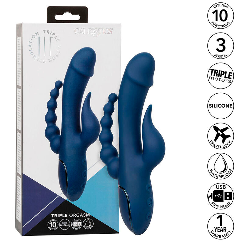 CALEXOTICS - VIBRATOR TRIPLE ORGASME BLAUW