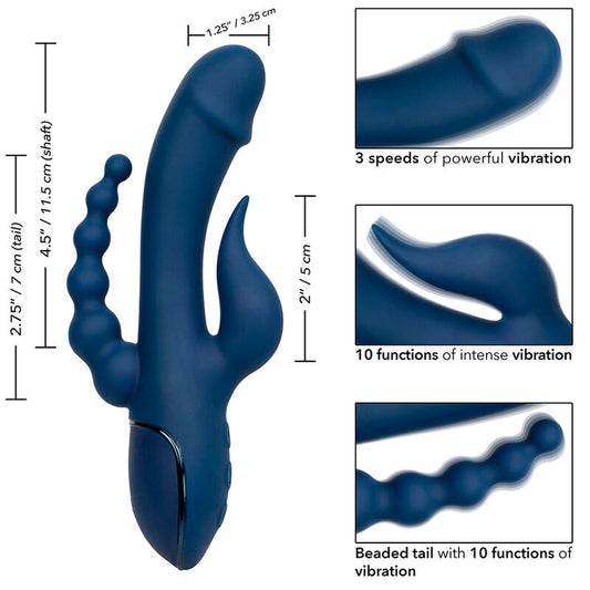 CALEXOTICS - VIBRATOR TRIPLE ORGASME BLAUW