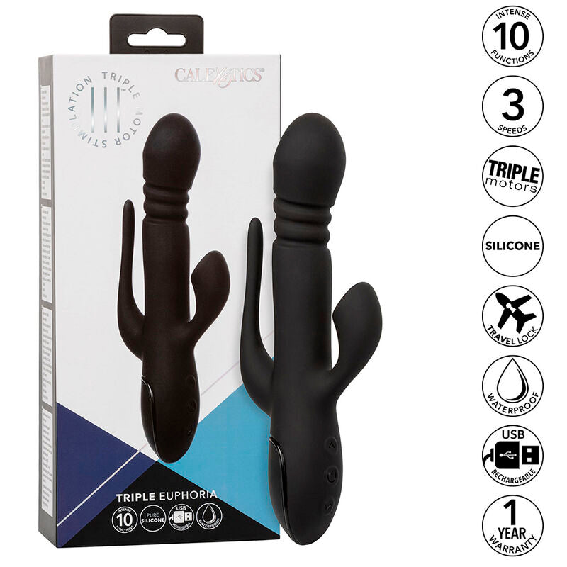 CALEXOTICS - VIBRATOR TRIPLE EUPHORIA ZWART
