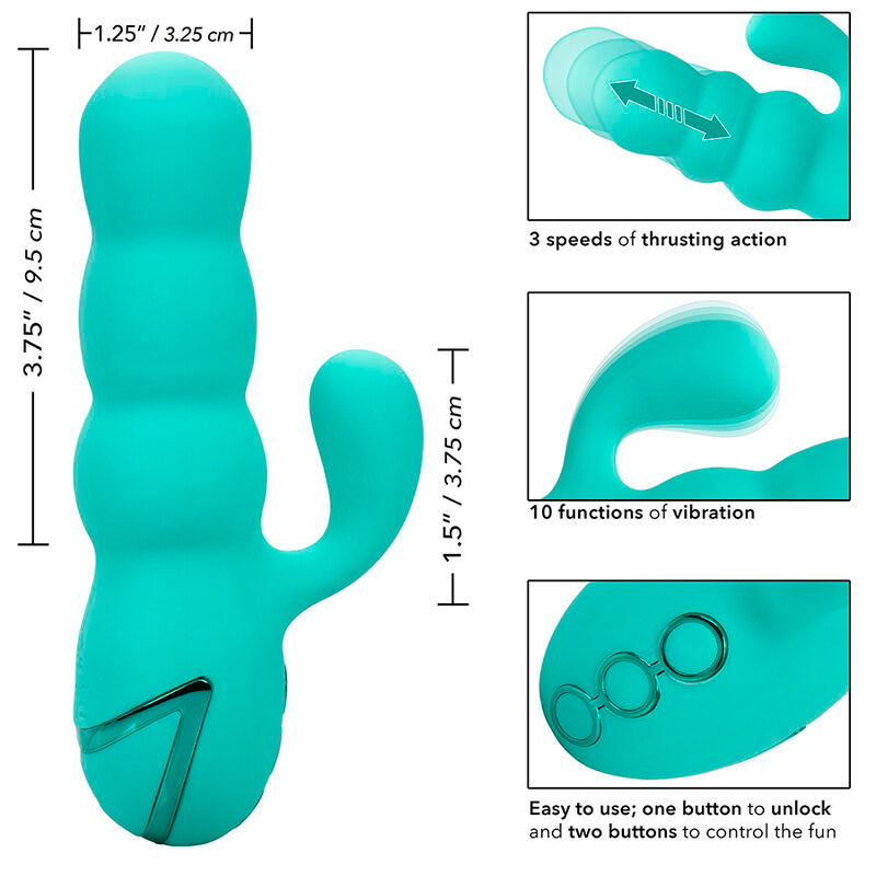 CALEXOTICS - DEL MAR DIVA VIBRATOR RABBIR AQUA GREEN DOOR CALIFORNIË DREAMING