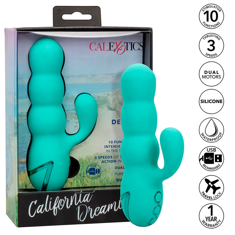 CALEXOTICS - DEL MAR DIVA VIBRATOR RABBIR AQUA GREEN DOOR CALIFORNIË DREAMING