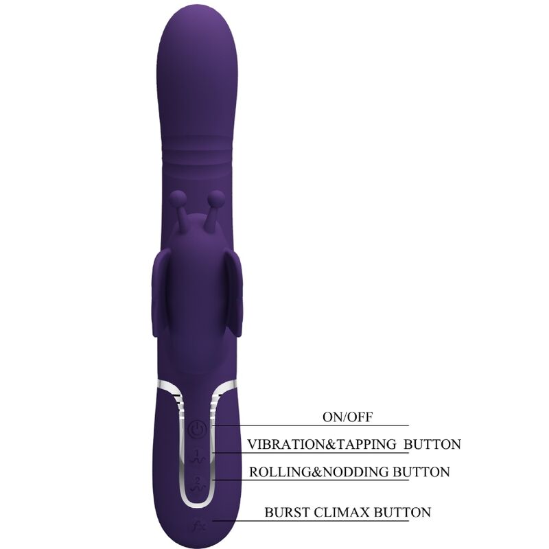 PRETTY LOVE - MULTIFUNCTIONELE KONIJNENVIBRATOR 4 IN 1 VLINDER PAARS