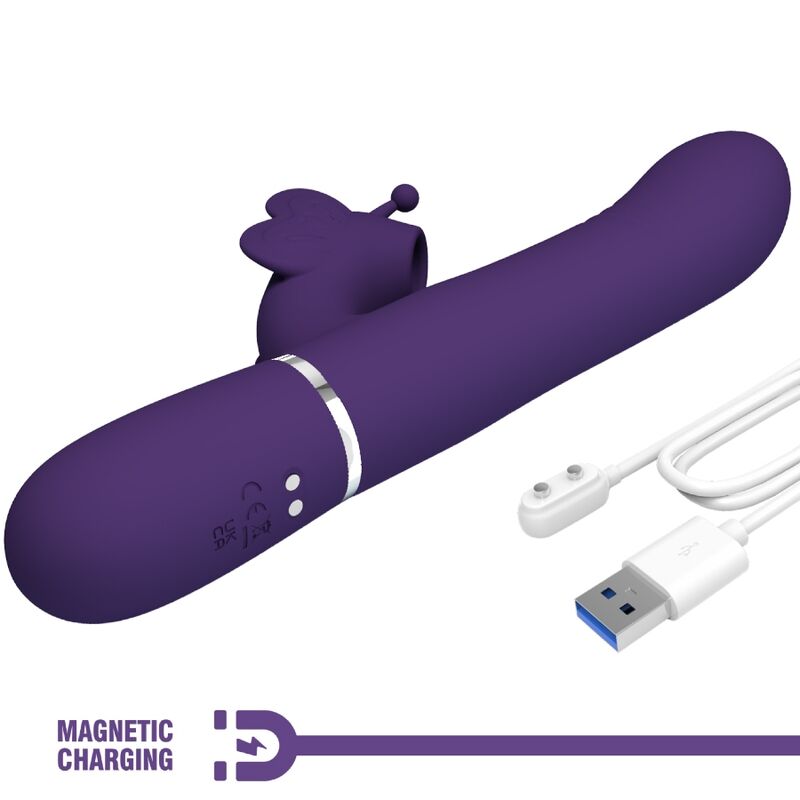PRETTY LOVE - MULTIFUNCTIONELE KONIJNENVIBRATOR 4 IN 1 VLINDER PAARS