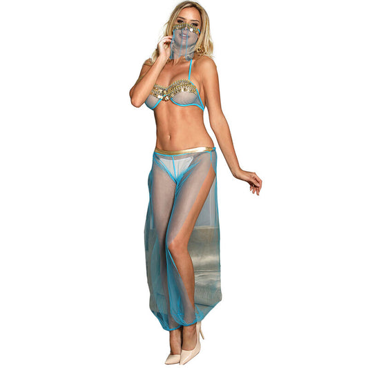 SUBBLIME - ENSEMBLE DE LINGERIE BLEUE STYLE INDIEN S/M