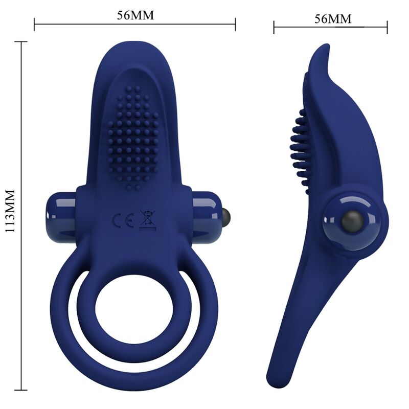 PRETTY LOVE - ANELLO DOPPIO BRONSON CON VIBRAZIONE BLU