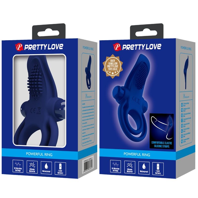 PRETTY LOVE - ANELLO DOPPIO BRONSON CON VIBRAZIONE BLU