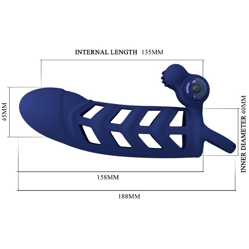 PRETTY LOVE - ALTAF VIBRATOR RING MET SILICONEN OMHULSEL BLAUW