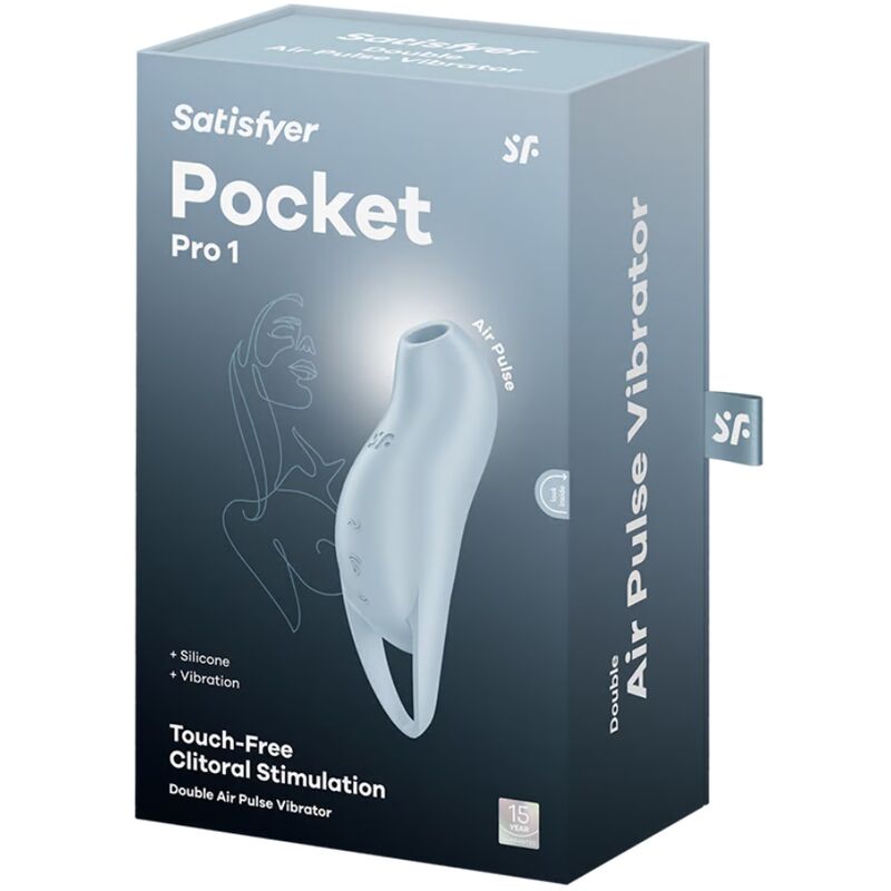 SATISFYER - POCKET PRO 1 Стимулятор клитора, светло-голубой