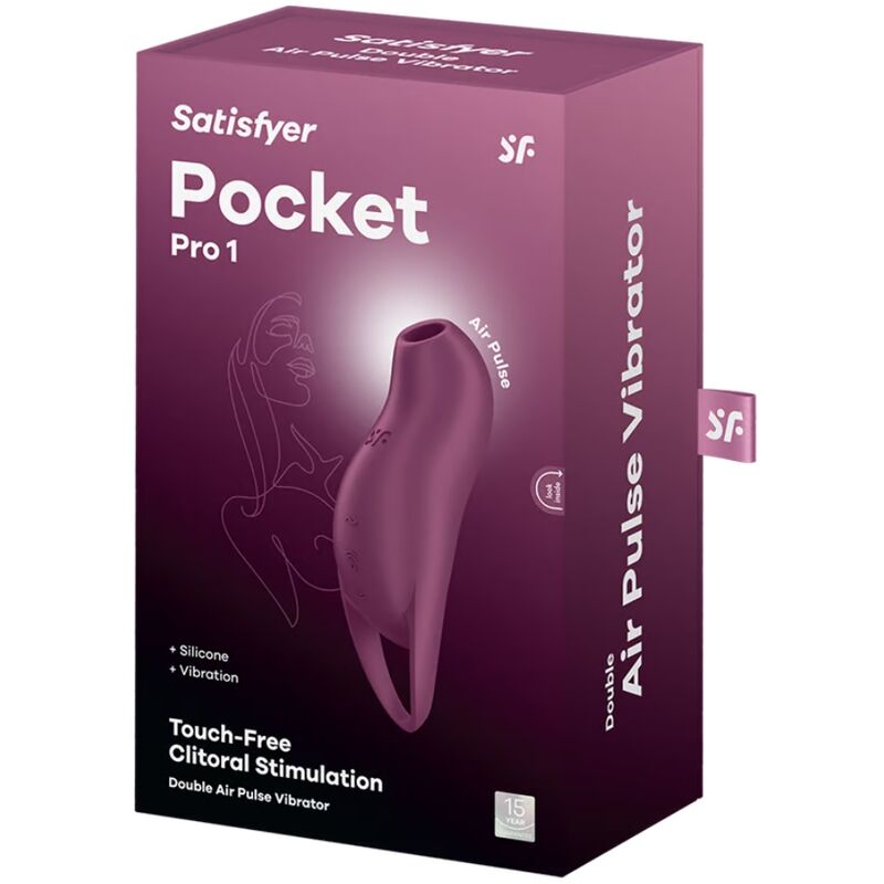 SATISFYER - POCKET PRO 1 Стимулятор клитора, цвет гранат