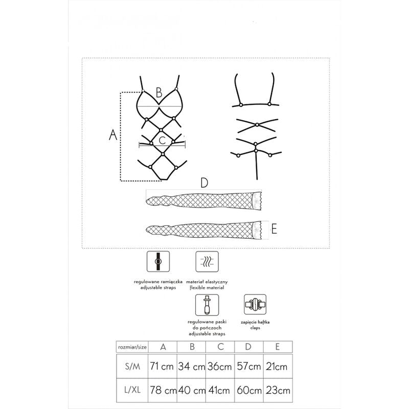 LIVCO CORSETTI FASHION - THIARA LC 20213 ENSEMBLE BODY + BAS ROUGE S/M