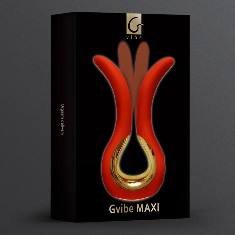 G-VIBE - Вибратор GVIBE MAXI с двумя гибкими насадками, коралловый цвет.