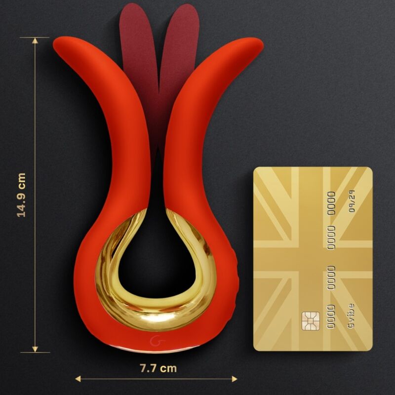 G-VIBE - Вибратор GVIBE MAXI с двумя гибкими насадками, коралловый цвет.