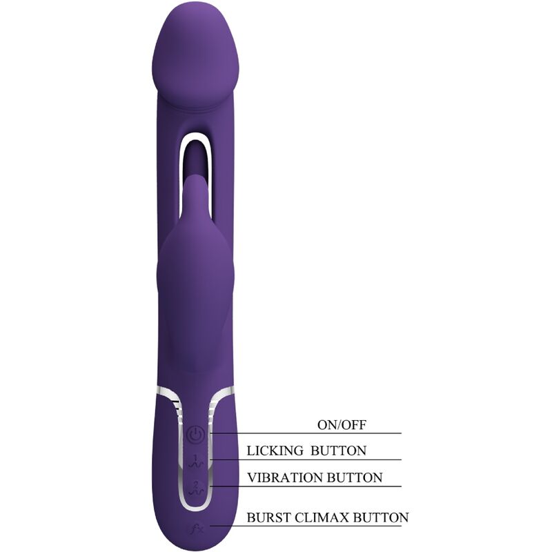 PRETTY LOVE - KAMPAS RABBIT 3 IN 1 MULTIFUNCTIONELE VIBRATOR MET TONG VIOLET