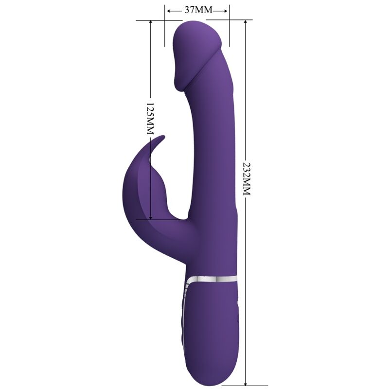 PRETTY LOVE - KAMPAS RABBIT 3 IN 1 MULTIFUNCTIONELE VIBRATOR MET TONG VIOLET