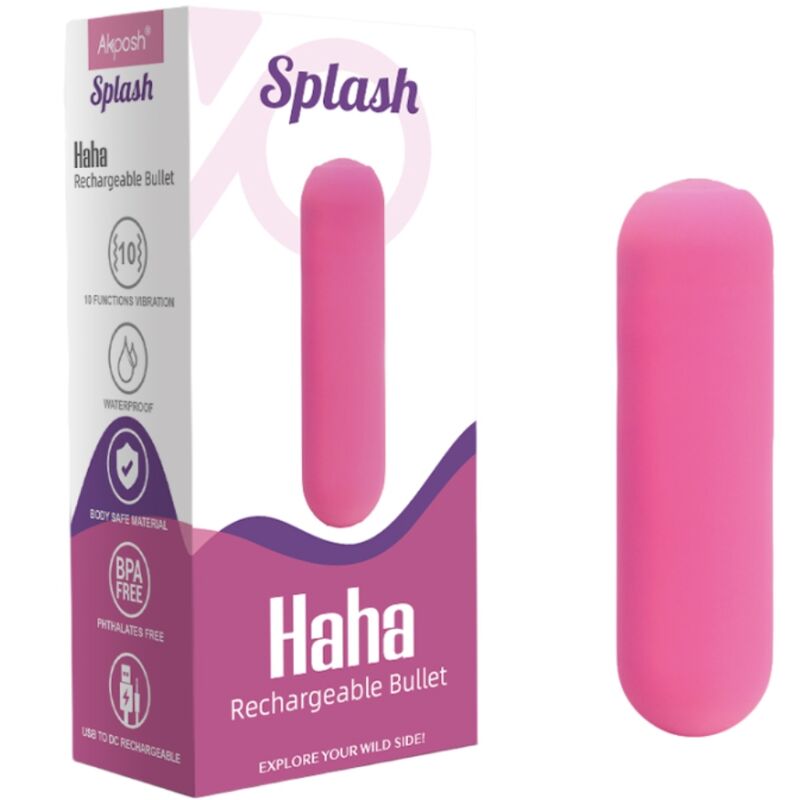 ARMONY - SPLASH HAHA VIBRATOR BULLET SILICONEN 10 VIBRATIES 75 X 19 CM ROZE