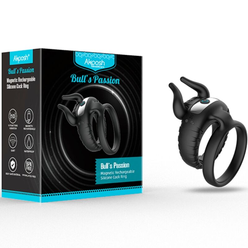 ARMONY - VIBRATEUR BULL'S PASION RING 10 VITESSES NOIR