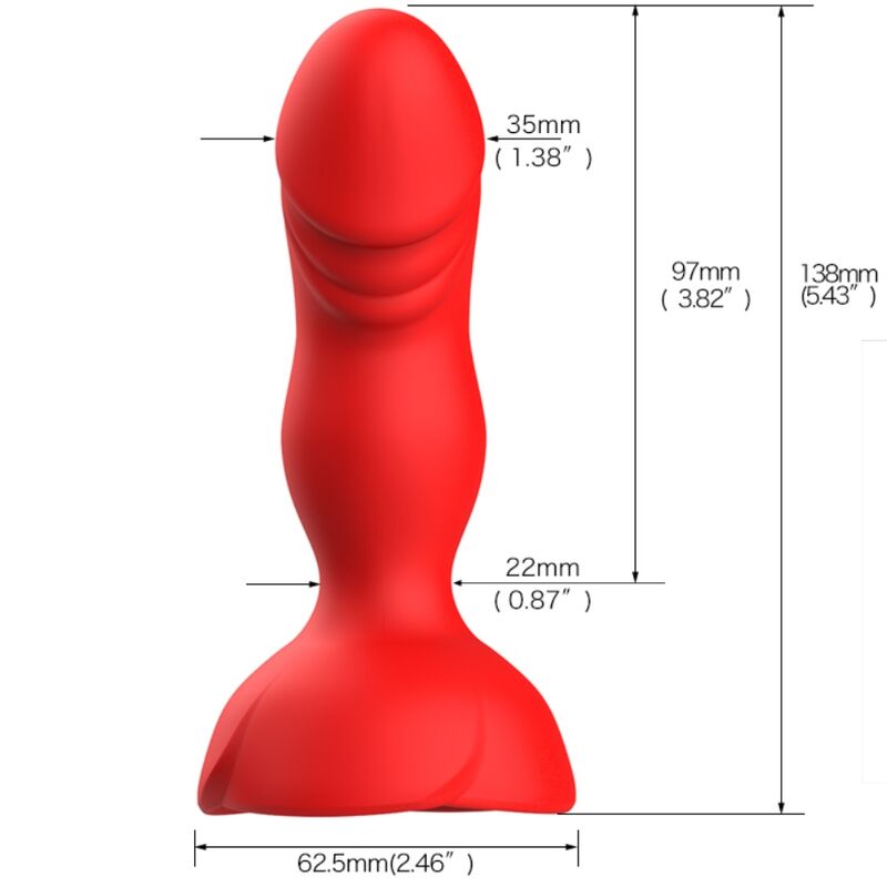 ARMONY - EXTREME A BLOOM ROSE VIBRATOR &amp; ANAAL PLUG MET AFSTANDSBEDIENING ROOD
