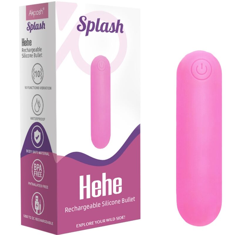 ARMONY - SPLASH HEHE VIBRATOR BULLET SILICONE 10 VIBRATIES 65 X 15 CM ROZE