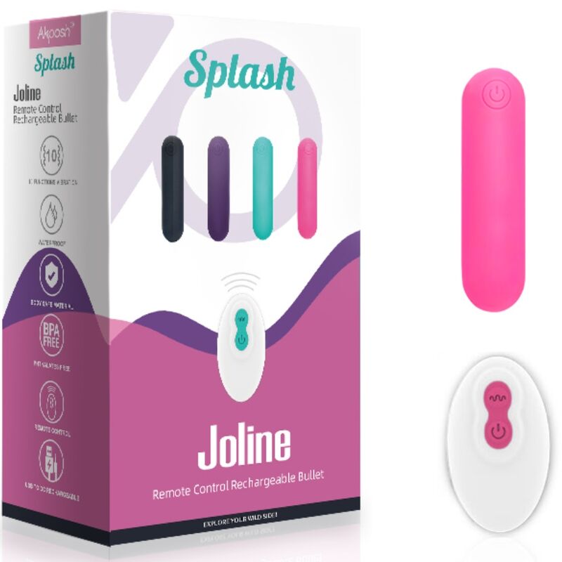 ARMONY - SPLASH JOLINE VIBRATOR BULLET SILICONEN AFSTANDSBEDIENING 10 VIBRATIES 65 X 15 CM ROZE