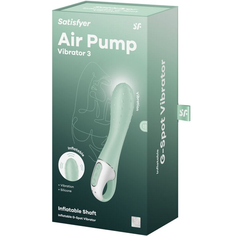 SATISFYER - VIBRATEUR À POMPE À AIR 3 GONFLABLES G POINT MENTHE