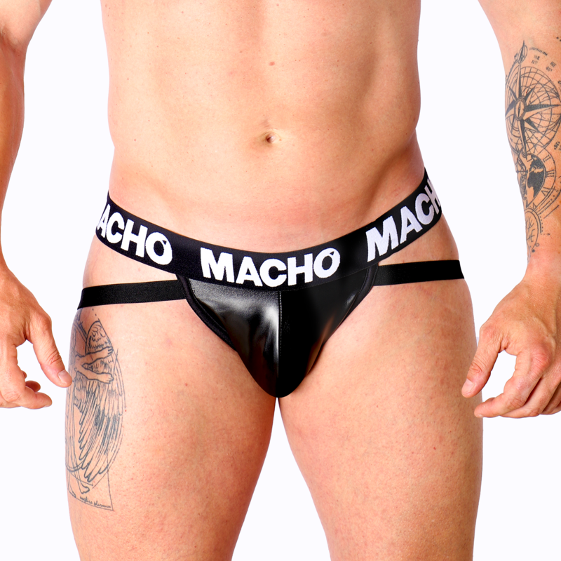 MACHO - MX25NC JOCK ЧЕРНЫЕ КОЖАНЫЕ КРОССОВКИ S