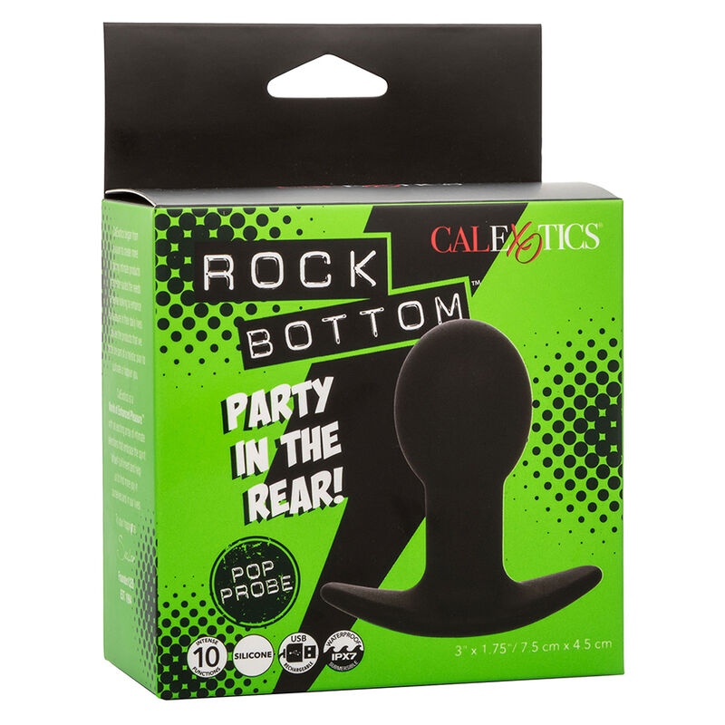 CALEXOTICS - PLUG ANAL ROCK BOTTOM 10 VIBRATIONS SILICONE NOIR