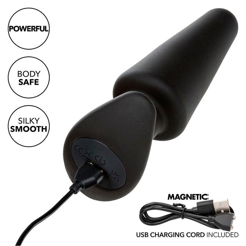 CALEXOTICS - ROCK BOTTOM TONERED ANAL PLUG 10 VIBRACIONES SILICONE BLACK