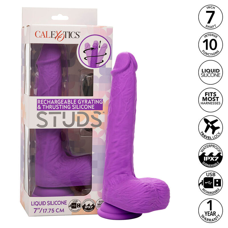 CALEXOTICS - STUDS OPLAADBARE EN ROTERENDE VIBRATOR 10 VIBRATIES PAARS