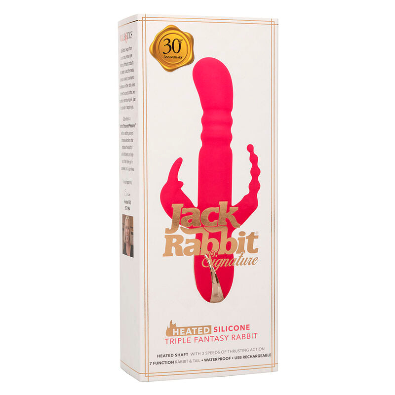 CALEXOTICS - JACK FANTASY VIBRATEUR TRIPLE CHAUFFANT ROSE LAPIN