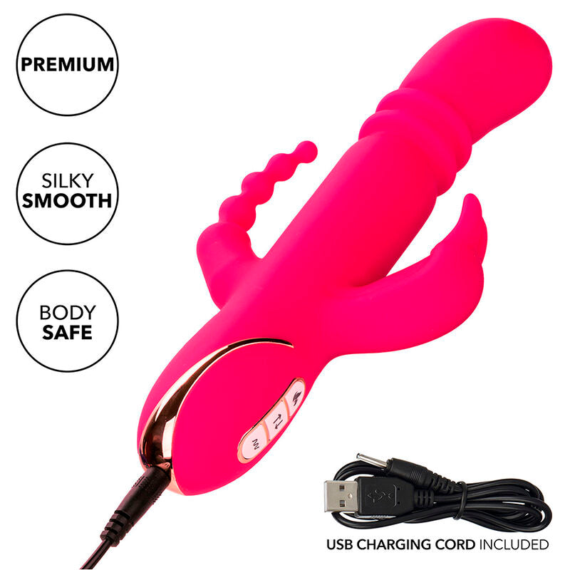 CALEXOTICS - JACK FANTASY VIBRATEUR TRIPLE CHAUFFANT ROSE LAPIN
