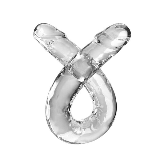 KING COCK - DOUBLE TROUBLE DOUBLE GODEMICHET 46 CM TRANSPARENT