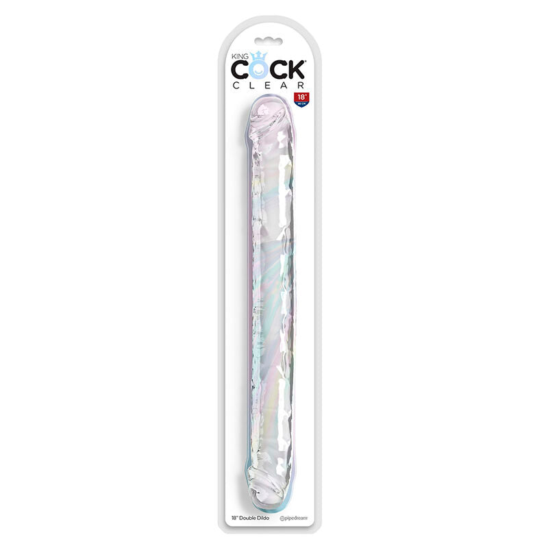 KING COCK - DOUBLE TROUBLE DOUBLE GODEMICHET 46 CM TRANSPARENT