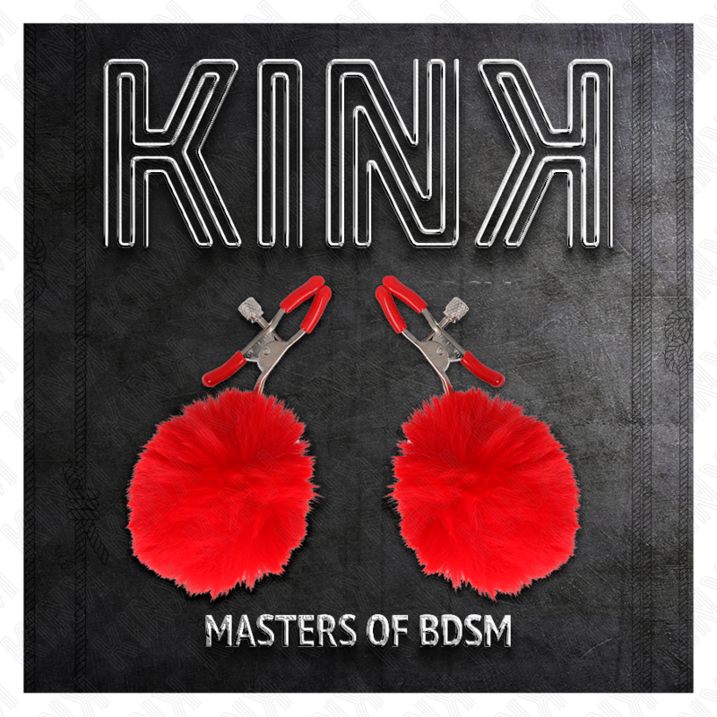 KINK - Зажим для сосков из искусственного меха, красный, 6 см