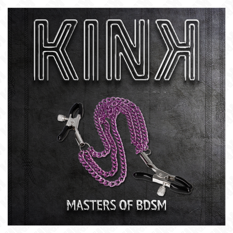 KINK - Зажимы для сосков с 3 цепочками, фиолетовые, 20/23/28 см