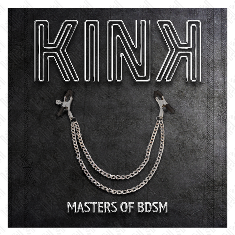 KINK - Зажимы для сосков с двумя толстыми цепочками, серебристые, 20/23 см