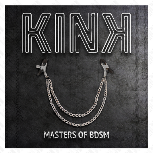 KINK - Зажимы для сосков с двумя толстыми цепочками, серебристые, 20/23 см