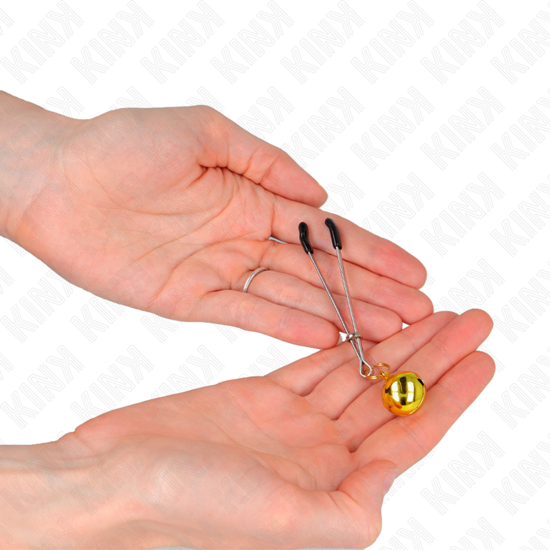 KINK - Тонкие зажимы для сосков в форме колокольчика, золотистые, 7 см