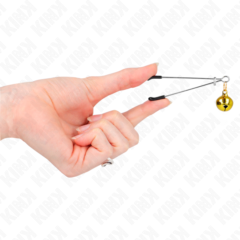 KINK - Тонкие зажимы для сосков в форме колокольчика, золотистые, 7 см