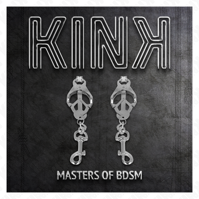 KINK - Японские зажимы для сосков в форме клевера с крючками, серебристые