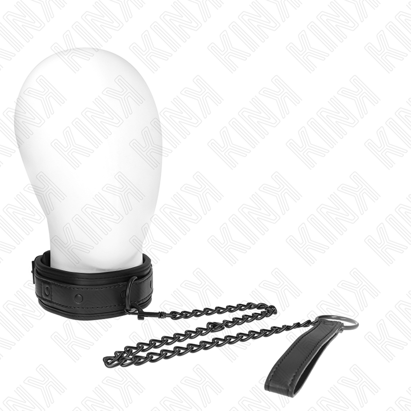 KINK - Неопреновый ошейник для бондажа, модель 2, с поясом, 78 см, регулируемый, 37,5 x 49,5 см.