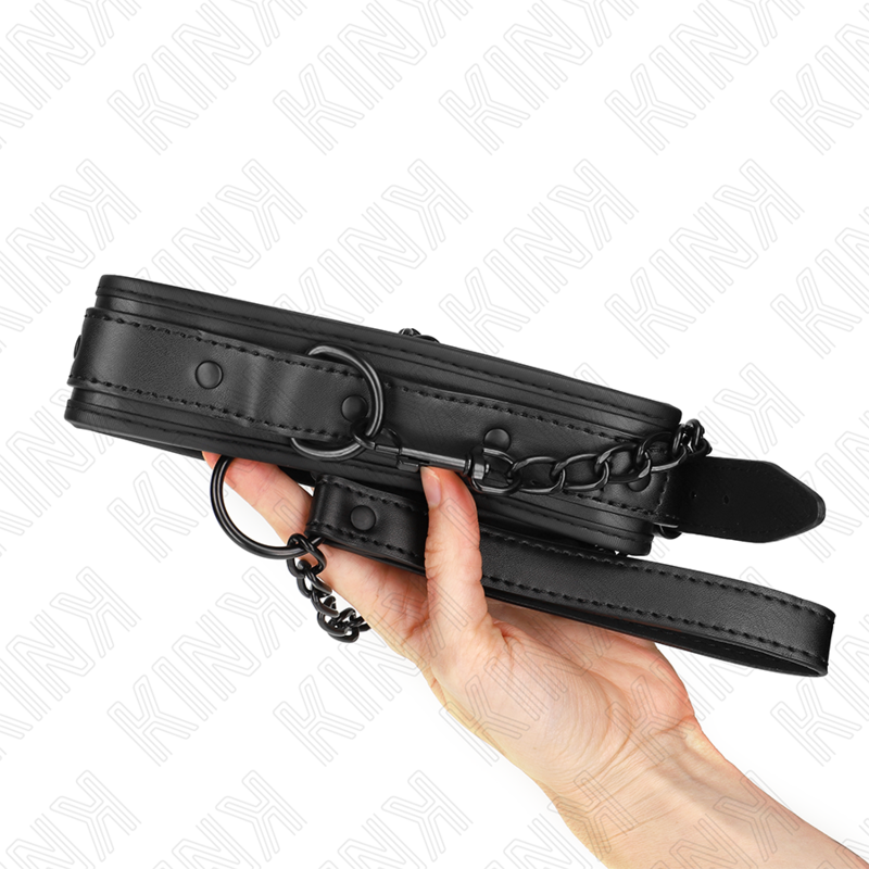 KINK - Неопреновый ошейник для бондажа, модель 2, с поясом, 78 см, регулируемый, 37,5 x 49,5 см.