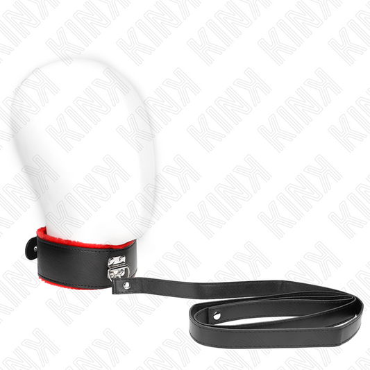 KINK - Ожерелье с поясом 116 см с красным кожаным ремешком, регулируемым от 40 до 48 см, 6 см.