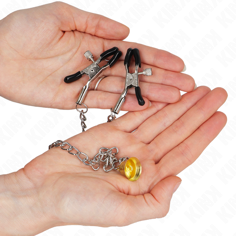 KINK - Цепочные зажимы для сосков с подвеской в ​​виде рога, 30 см