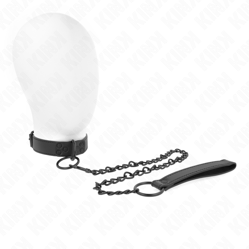 Ошейник Kind с темным поводком, 65 см, регулируемый размер 37-54 см, ширина 3 см.