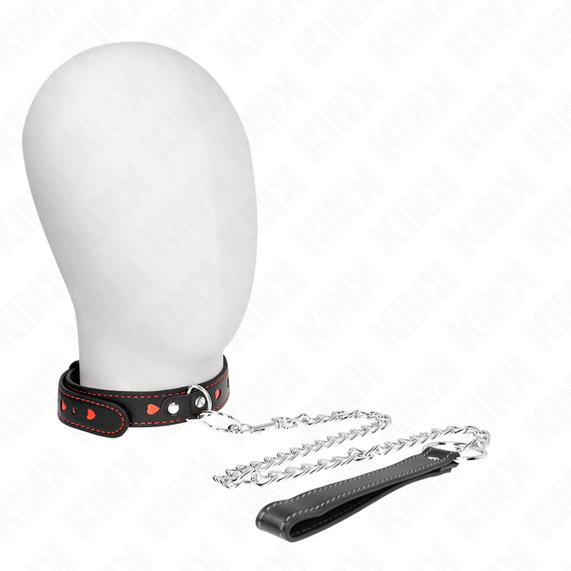 KINK - Ожерелье с ремешком 65 см, детали в виде сердца 52,5 x 2,5 см