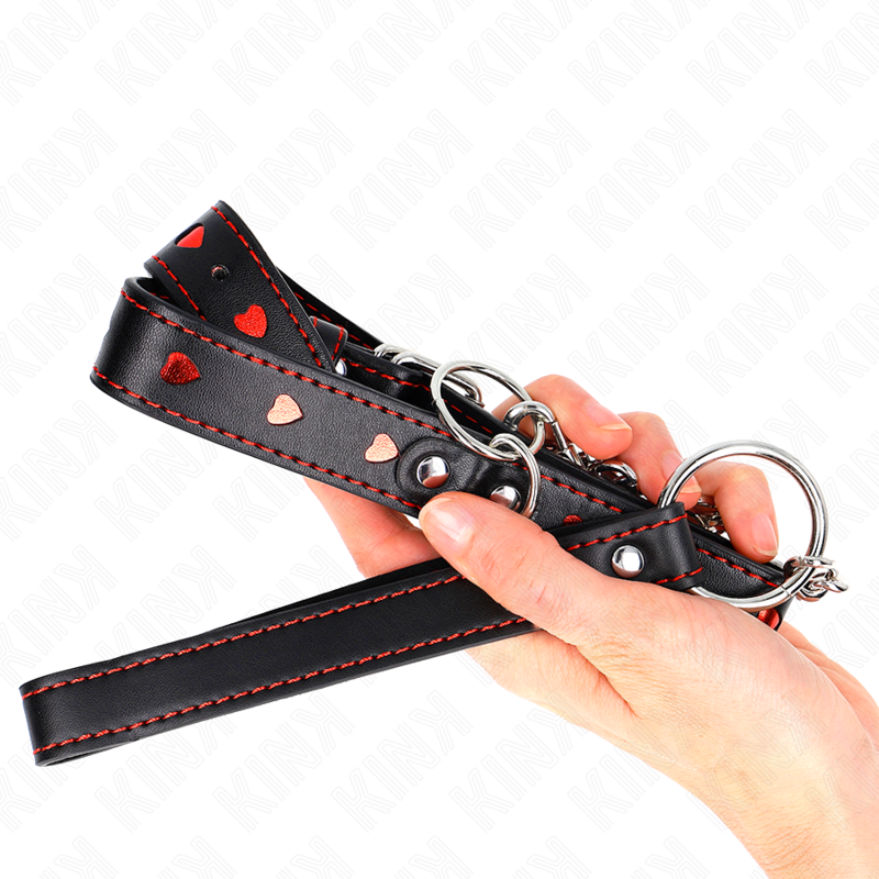 KINK - Ожерелье с ремешком 65 см, детали в виде сердца 52,5 x 2,5 см